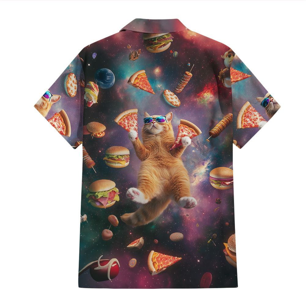 Amare Box Cat Taco Space Galaxy Shirt, Cat Lady Pizza Cat Funny Graphic Tee Unisex Hawaii Shirt, Short