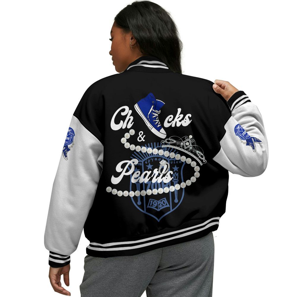 Ireishprint Zeta Phi Beta Varsity Jacket, Z Phi B Black Chuck&Pearl Varsity Jacket 1920 Zeta Phi Beta Sorority Jacket