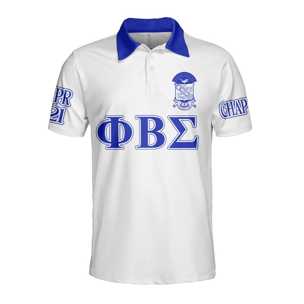 Ireishprint Phi Beta Sigma Custom Chapter Polo Shirt, Personalized Dove White Polo Phi Beta Sigma Fraternity Polo Shirt