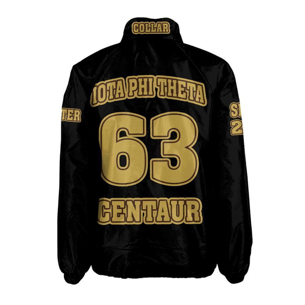 Ireishprint Iota Phi Theta Custom Line Crossing Jacket, Personalized Black Jacket Iota Phi Theta Fraternity Crossing Jacket
