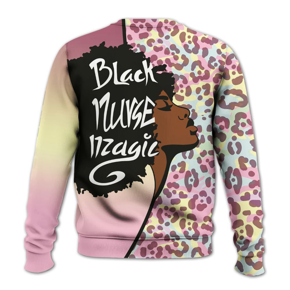 Amare Box Black Nurse Shirt, Black Nurse Magic, Custom Name Shirt, Nurse Leopard Print, Nurse Clipart, Gift For Black Nurse Knitted Sweater